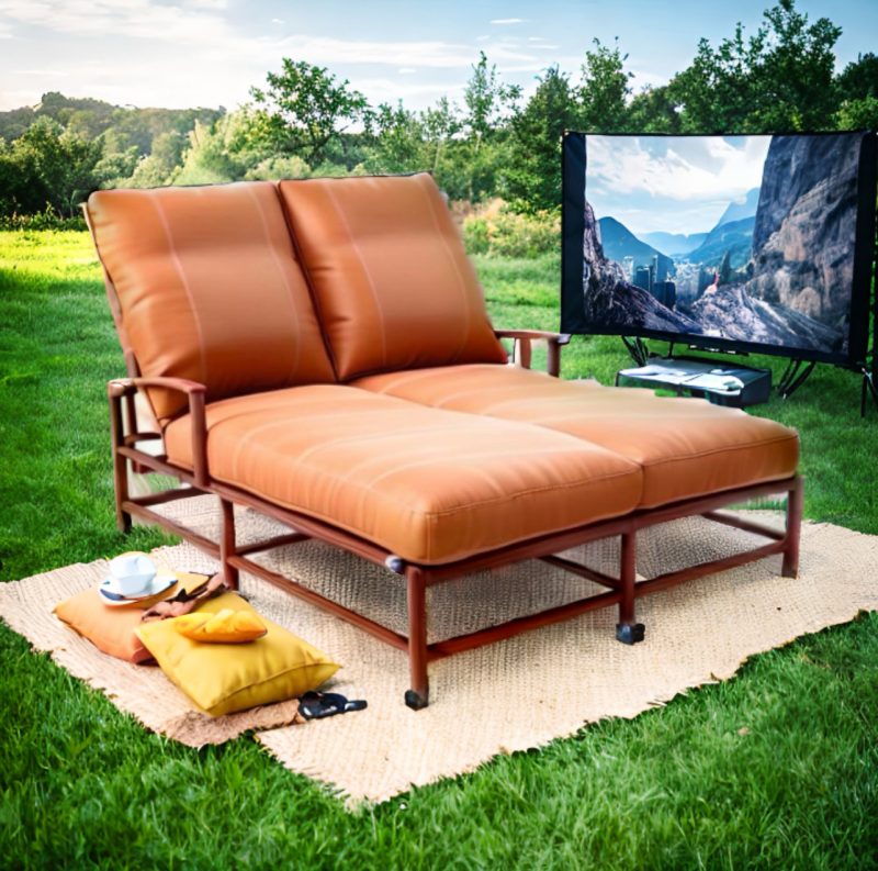 Natural Leather Chaise Lounge Chair Cover - Image 6