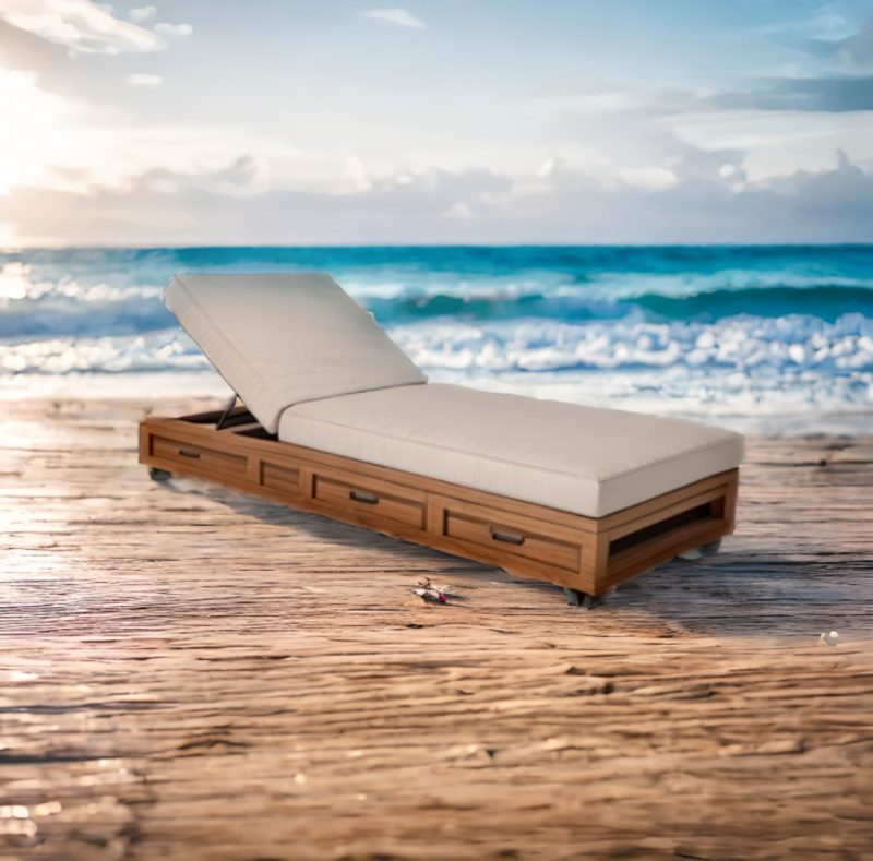Teak Chaise Lounge Chair Cover - Image 6