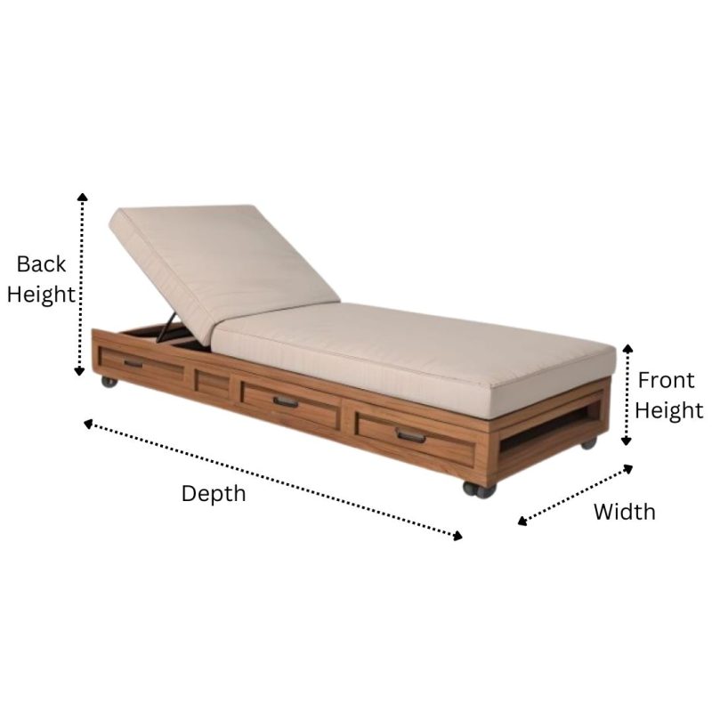 Teak Chaise Lounge Chair Cover