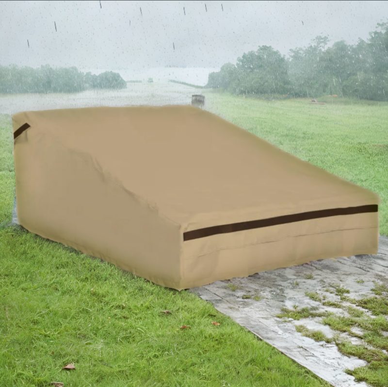 Natural Leather Chaise Lounge Chair Cover - Image 2