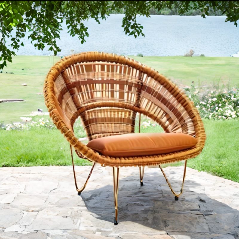 Round Cane Outdoor Chair Cover - Image 6