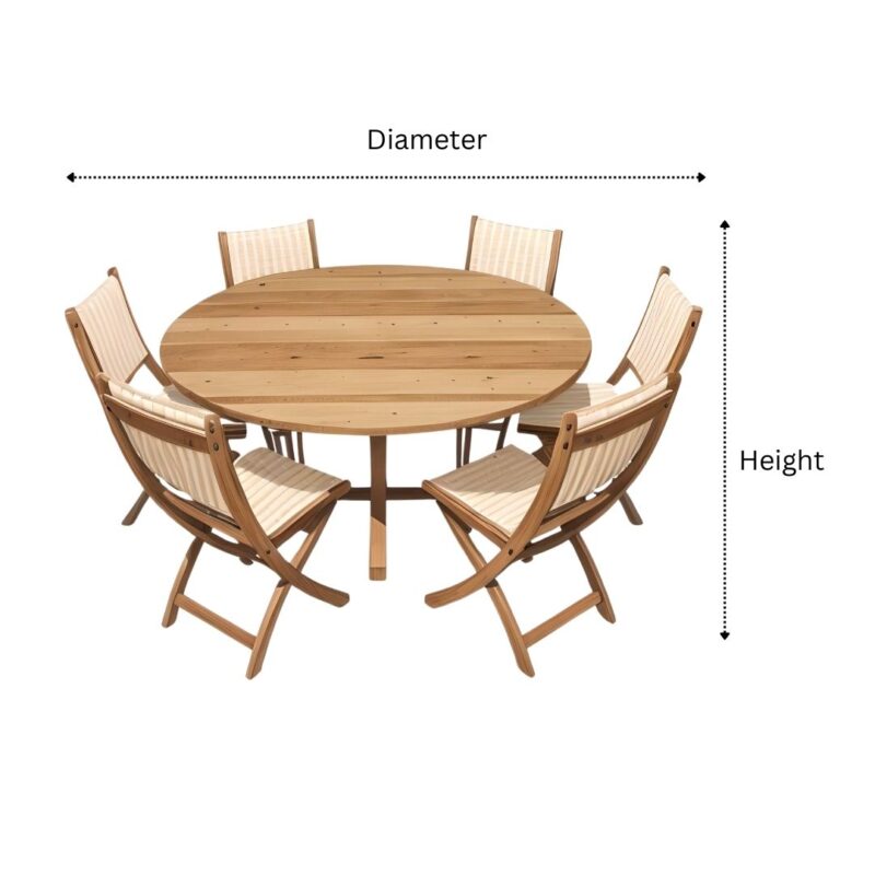 Teakwood 6 Chairs Round Table Set Cover