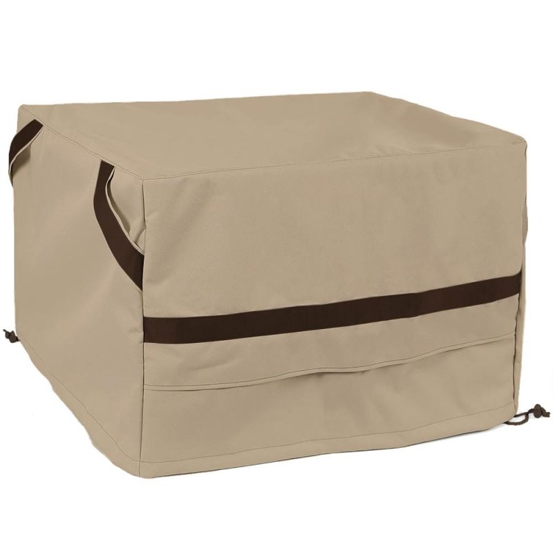 Modern Teak Patio Outdoor Square Fire Pit Cover - Image 7